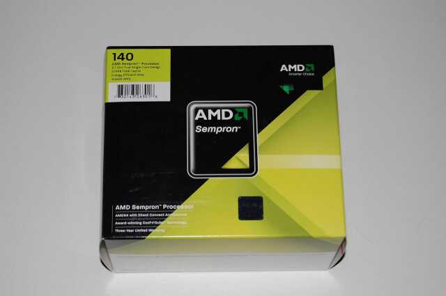Фотография упаковки процессора AMD Sempron 140